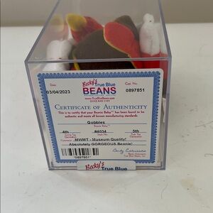 Beanie babies Gobbles Certificate of Authenticity..Museum Quality.